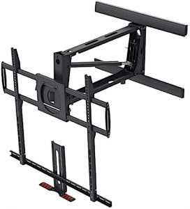 Best fireplace TV mount | A spring-assisted pull down