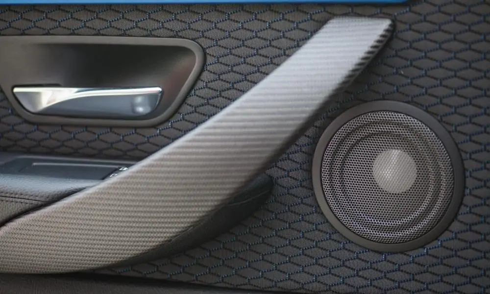 Installed car speakers on the door
