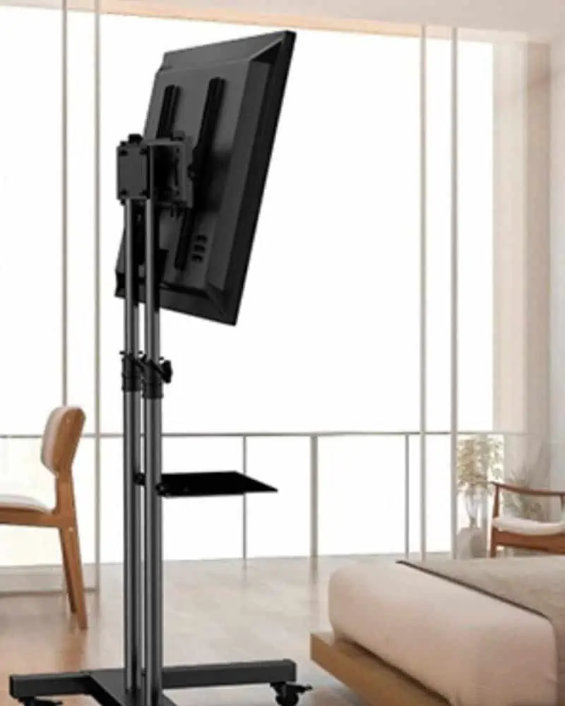 Bedroom mounting with Perlesmith PSTVMC03 mobile TV stand
