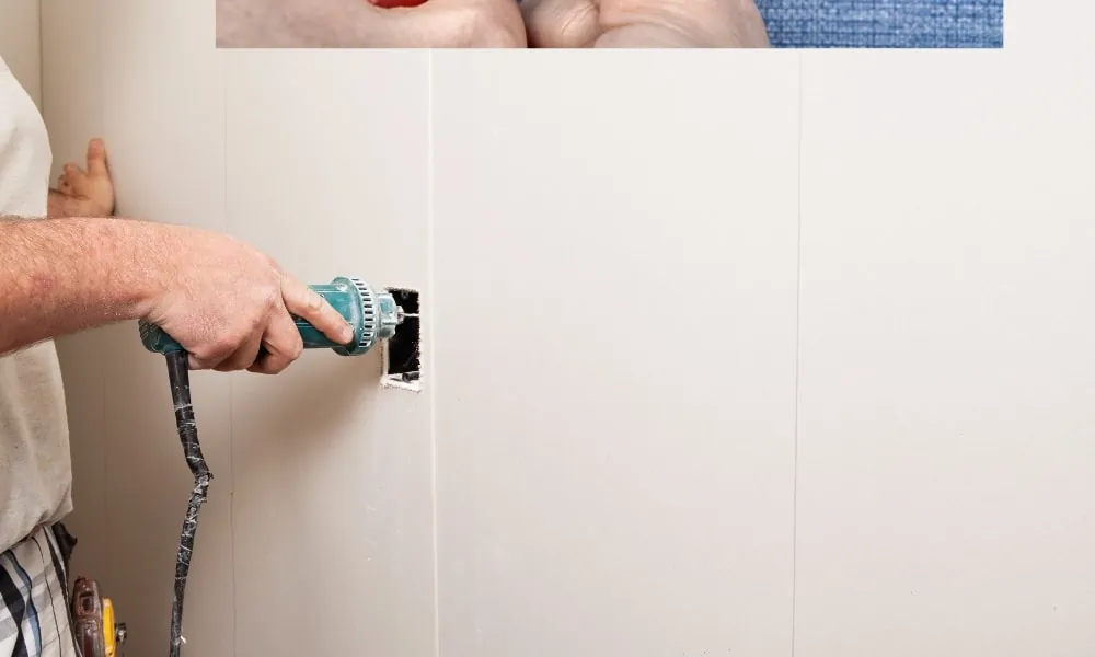 Cutting a hole in the wall for outlet box