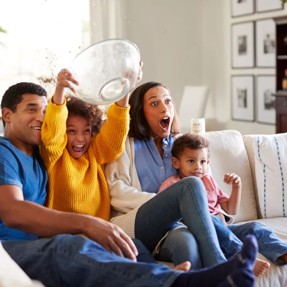 Family watching Tv