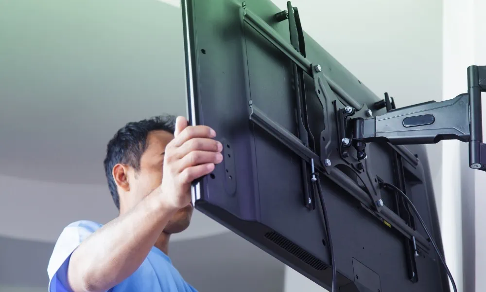 Positioning a TV wall mount