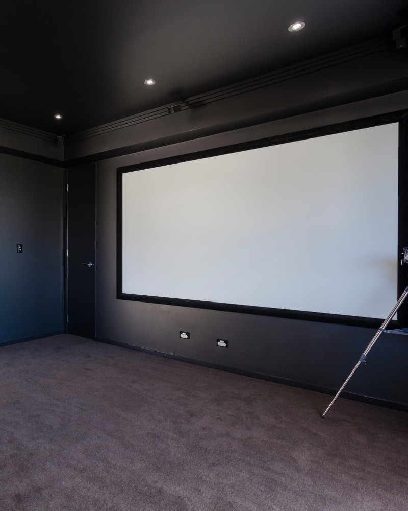 Installed home theater visual screen