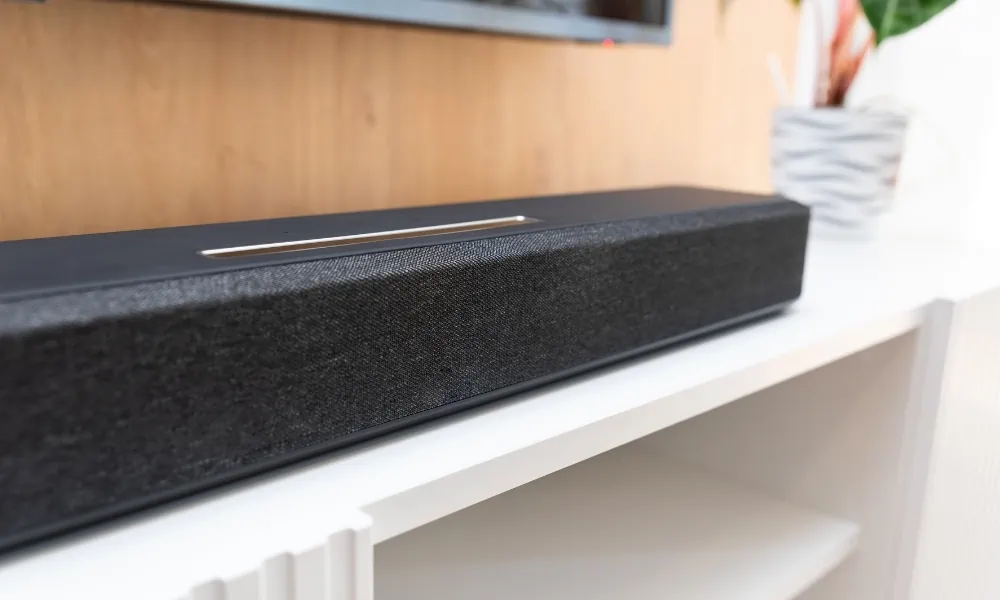 Soundbar over console table