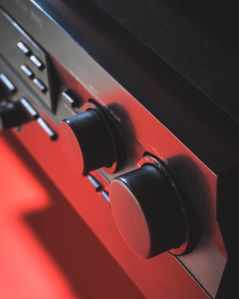 Close up of an AV receiver
