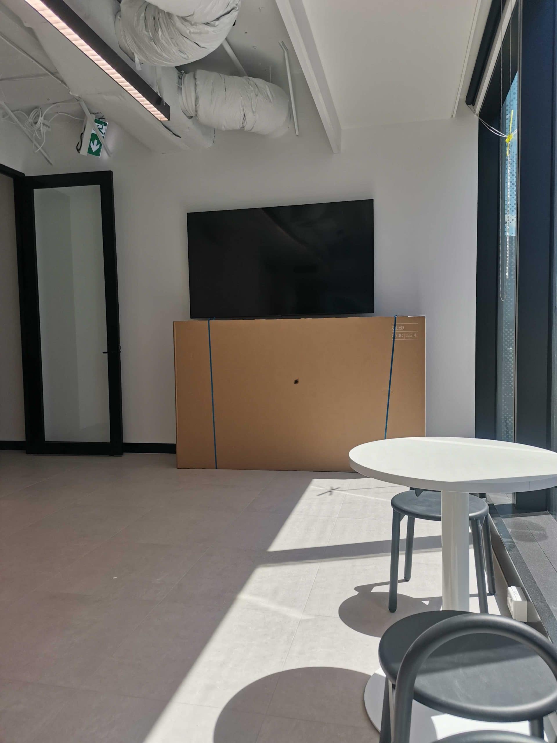 Installed TV in office