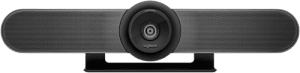 Logitech MeetUp video bar in white background