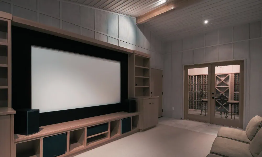 Dimmable lights on home entertainment theater setup